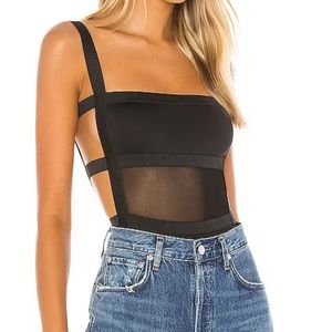 Superdown Strappy Mesh Bodysuit